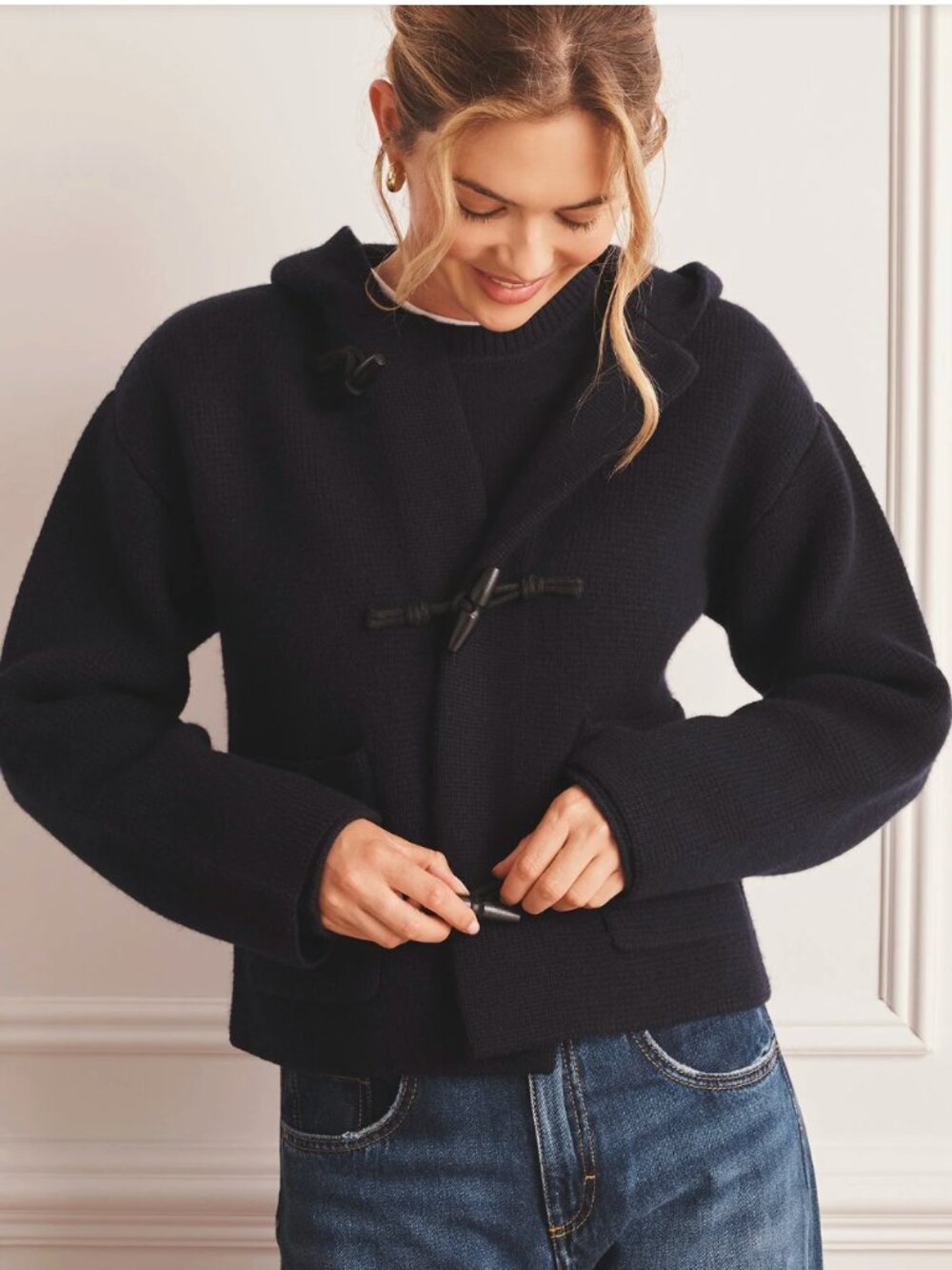 NWT Naadam Super Luxe Cashmino Toggle Jacket Medium Navy ($499)